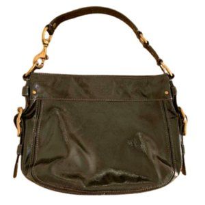 Coach Zoe Patent Leather Hobo Shoulder Bag--Black